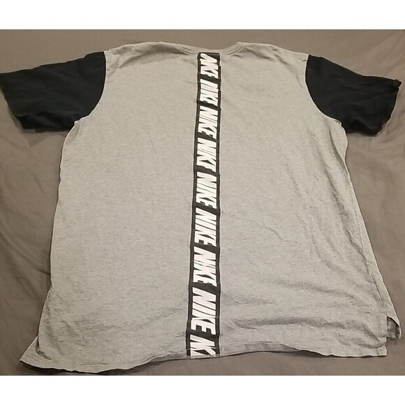 Nike Shirt Mens Large Gray Black Short Sleeve Nike Tee Spellout - Picture 9 of 11